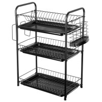 Ociekacz na naczynia Brunbeste BB-3413 сушарка трирівнева 48x24x52 см для кухонного приладдя Ociekacz na naczynia Brunbeste BB-3413 сушарка трирівнева 48x24x52 см для кухонного приладдя