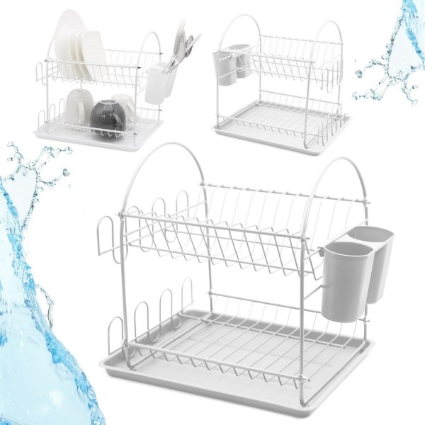 Сушка для посуду Brunbeste BB-3566, настільна 32×32×26 см, біла