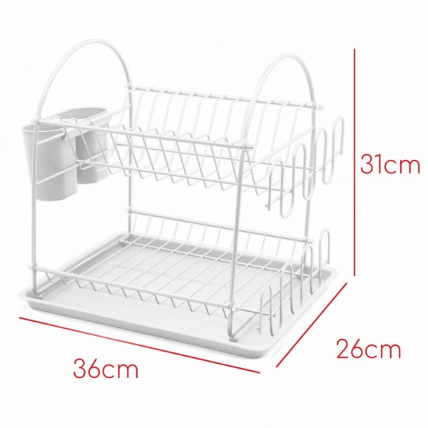 Сушка для посуду Brunbeste BB-3566, настільна 32×32×26 см, біла