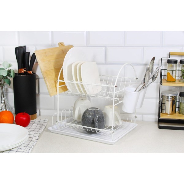 Сушка для посуду Brunbeste BB-3566, настільна 32×32×26 см, біла