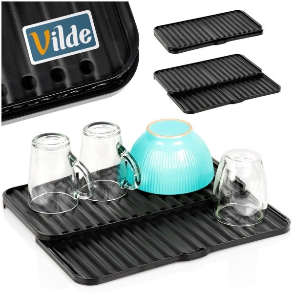 Сушарка для посуду, VILDE 229205, складна на стільницю 37.5×20.5/33 см — для сушіння тарілок і столових приборів