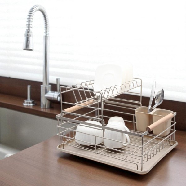 Сушарка для посуду, SUSZARKA, DWUPOZIOMOWA 4027 з ociekaczem і тaцею для кухні