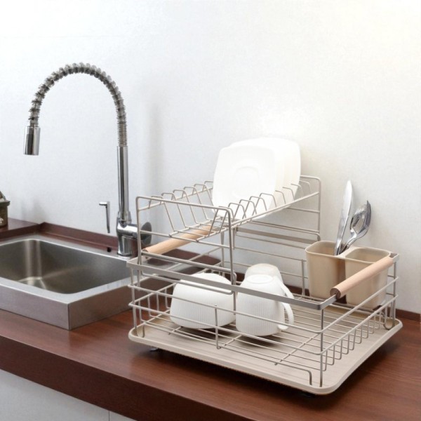 Сушарка для посуду, SUSZARKA, DWUPOZIOMOWA 4027 з ociekaczem і тaцею для кухні