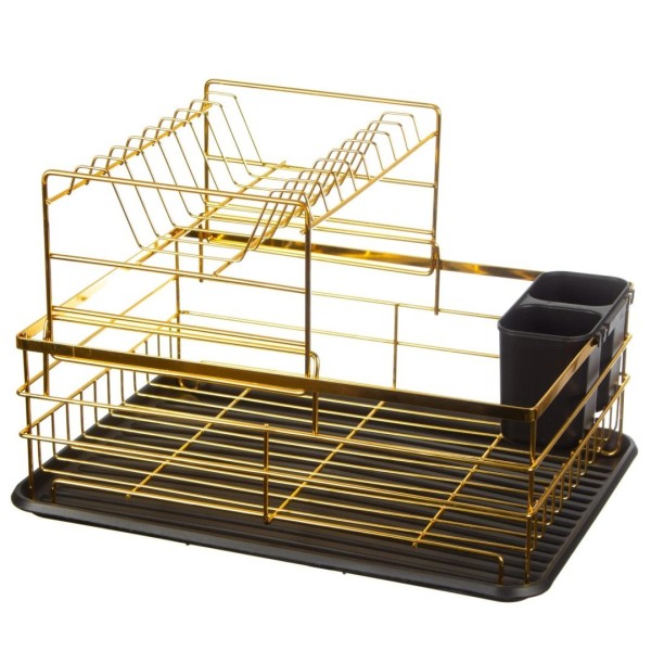 Сушарка для посуду, BRUNBESTE BB-3383, двоярусна 41×30×27.5 см — для кухні, сушіння тарілок і столових приборів