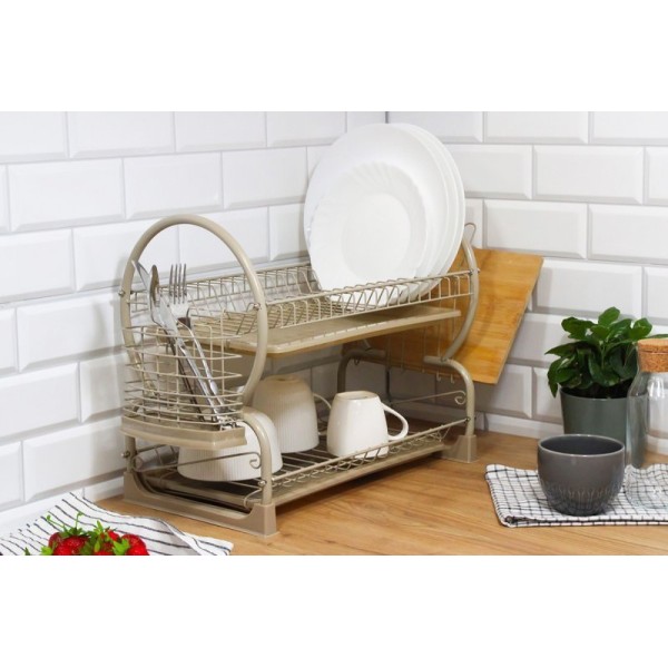 Сушарка для посуду, SUSZARKA, двоярусна 4029 з піддоном і ociekaczem для кухні