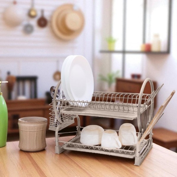 Сушарка для посуду, SUSZARKA, двоярусна 4029 з піддоном і ociekaczem для кухні