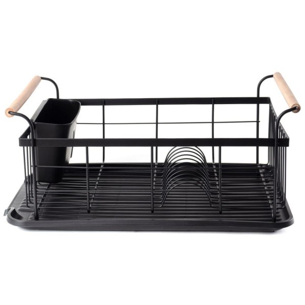 Сушарка для посуду VILDE 150623, настільна чорна 42.5×19 см, для сушіння тарілок та столових приборів