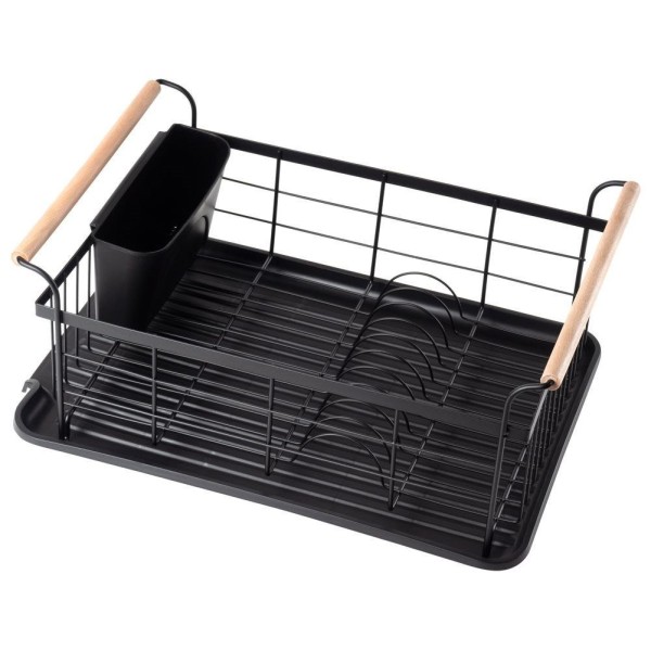 Сушарка для посуду VILDE 150623, настільна чорна 42.5×19 см, для сушіння тарілок та столових приборів