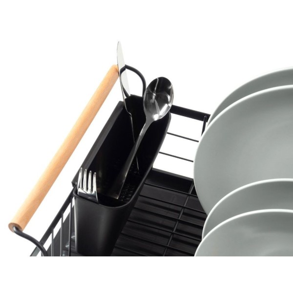 Сушарка для посуду VILDE 150623, настільна чорна 42.5×19 см, для сушіння тарілок та столових приборів