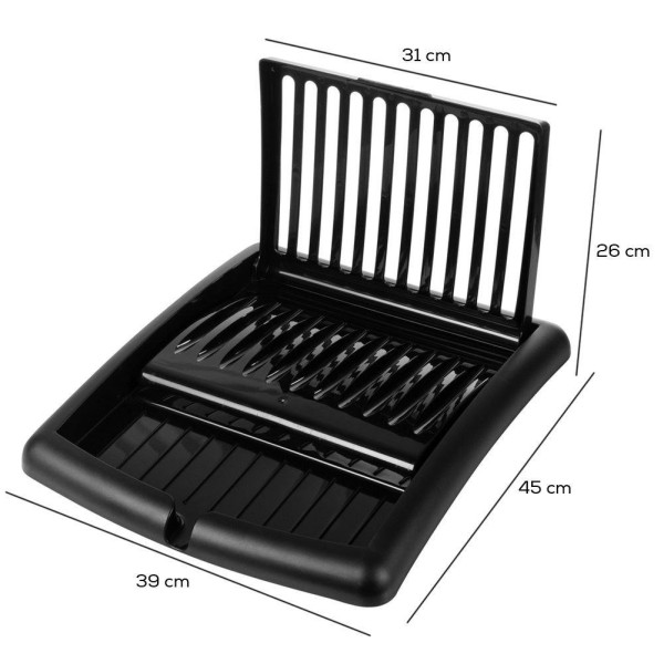 Сушарка для посуду, VILDE 150636, складна стояча чорна 43.5×38.5×27 см — для кухні, сушка тарілок і столових приборів
