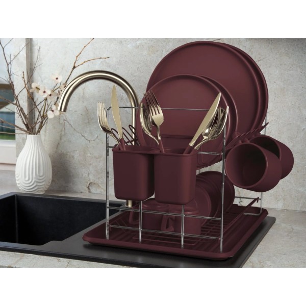 Сушарка для посуду, BerlingerHaus Leonardo BH-8594, з ociekaczem — для кухні, стійка для тарілок і столових приборів