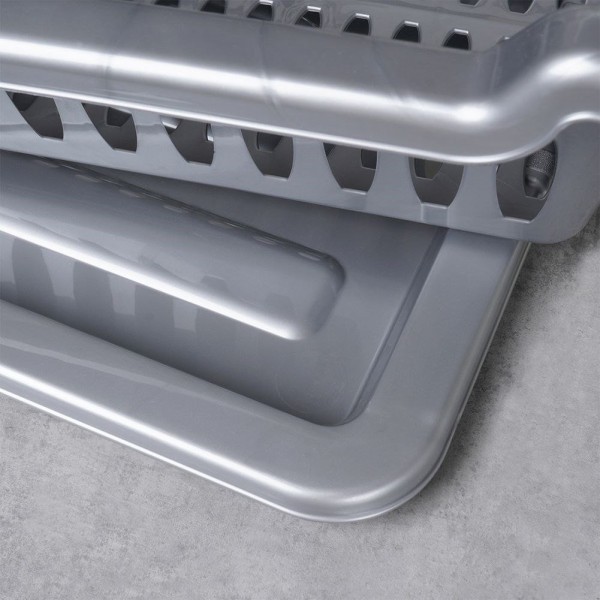 Сушарка для посуду Orion 150697, пластикова сіра 46×37×8.5 см, настільна для кухні