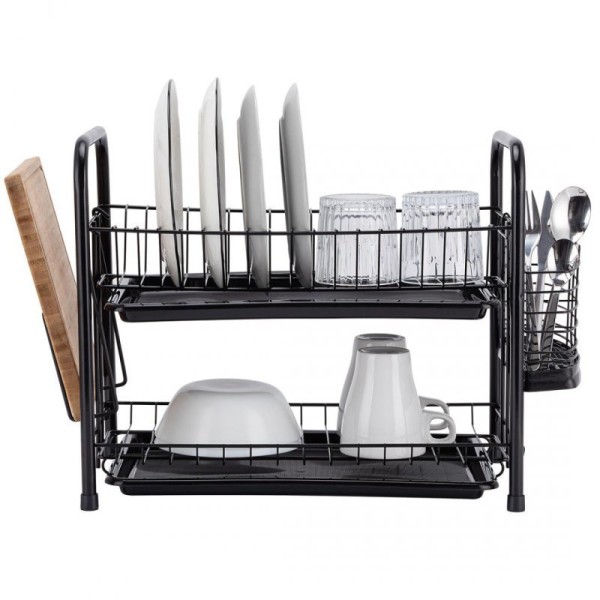 Ociekacz do naczyń E-8154, suszarka dwupoziomowa, czarna