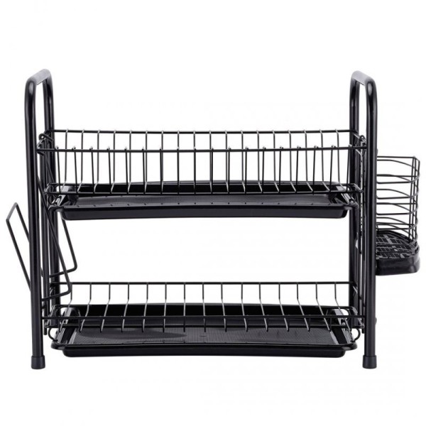 Ociekacz do naczyń E-8154, suszarka dwupoziomowa, czarna