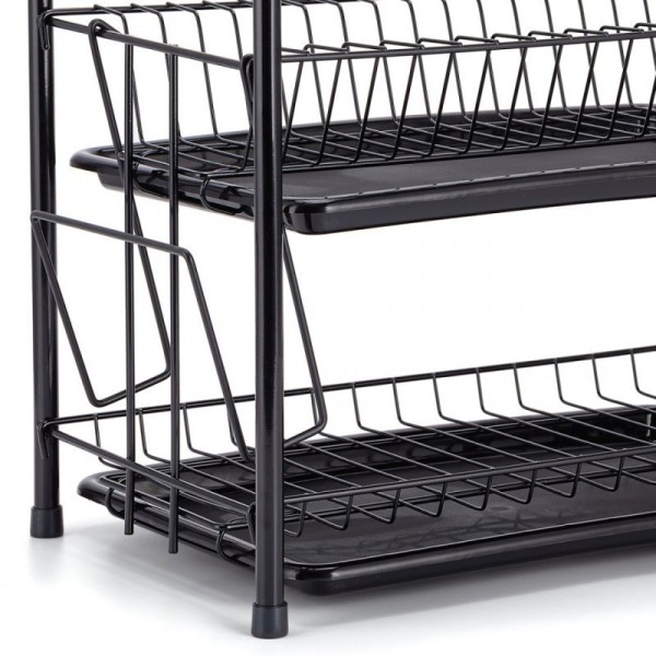 Ociekacz do naczyń E-8154, suszarka dwupoziomowa, czarna