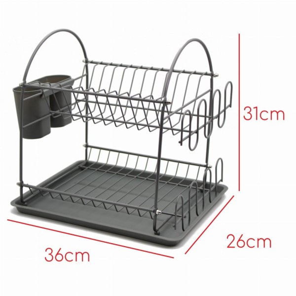 Сушарка для посуду Brunbeste BB-3565, для стільниці, 32×32×26 см, сірий