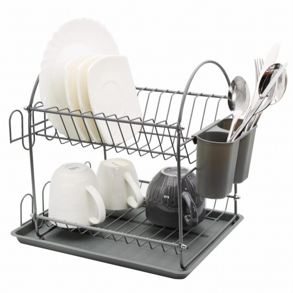 Сушарка для посуду Brunbeste BB-3565, для стільниці, 32×32×26 см, сірий