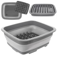 Стійка сушарка для посуду, Orion 720809, складна силіконова 37×31,5×14,5 см (для кухні, стіл)