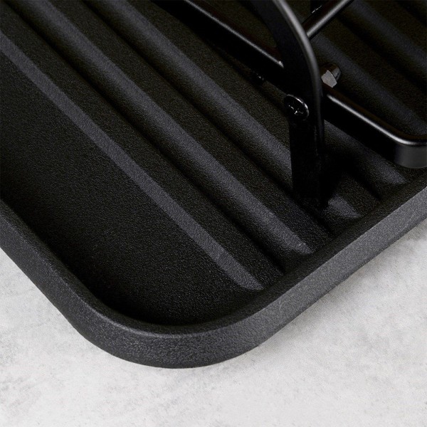 Сушарка для посуду VILDE 229157 двоярусна чорна 48.5×32×23.5 см — для сушіння тарілок і столових приборів