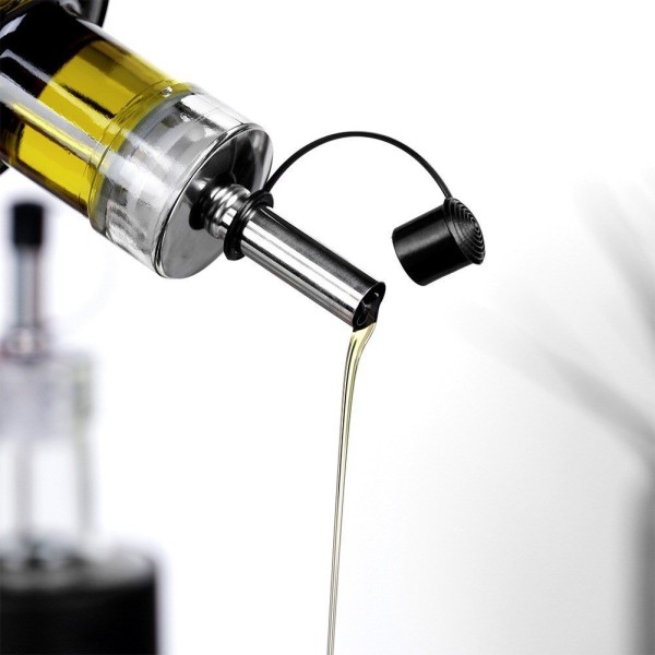 Butelka na oliwę i ocet VILDE 229128 czarna szklana 300 ml 2 szt.