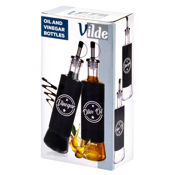Butelka na oliwę i ocet VILDE 229128 czarna szklana 300 ml 2 szt.