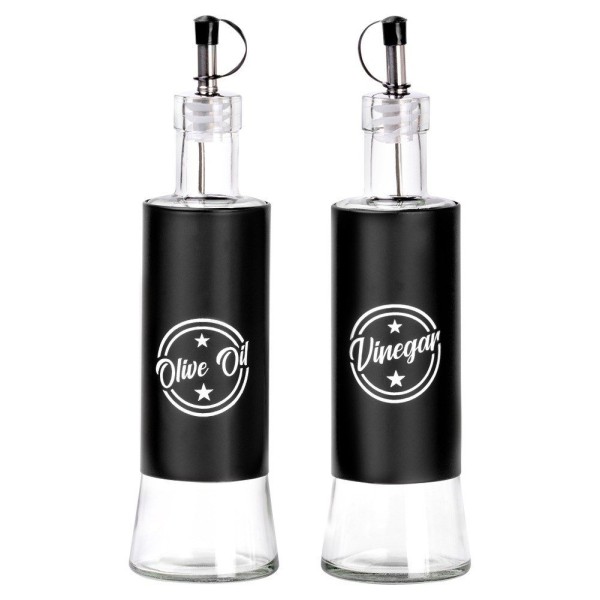 Butelka na oliwę i ocet VILDE 229128 czarna szklana 300 ml 2 szt.