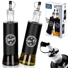 Butelka na oliwę i ocet VILDE 229128 czarna szklana 300 ml 2 szt.