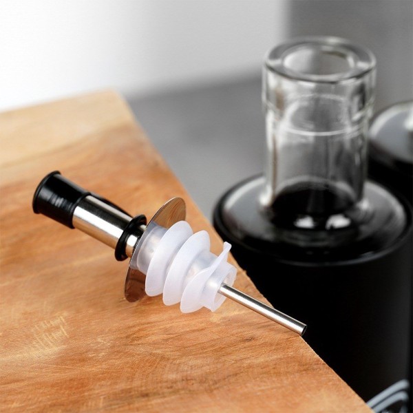 Butelka na oliwę i ocet VILDE 229128 czarna szklana 300 ml 2 szt.