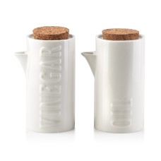 Butelki na ocet i oliwę Modern Life 2x0,2L biały do kuchni