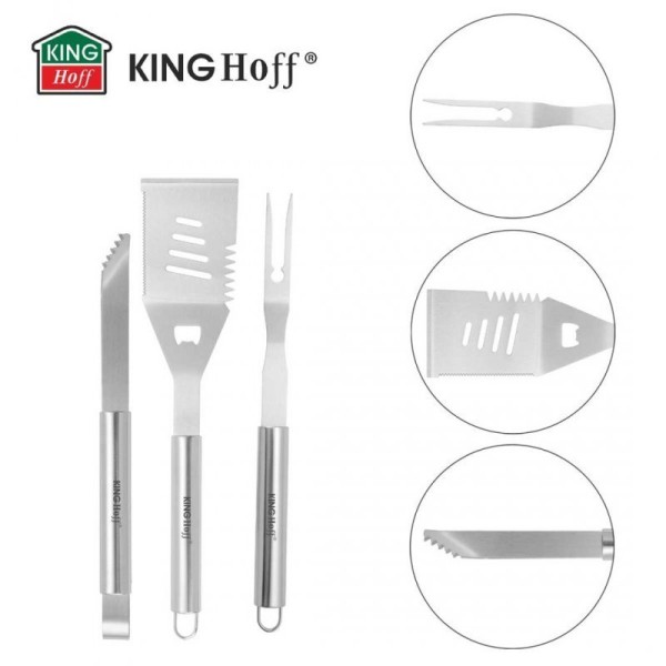 Szczypce do grilla, Kinghoff KH-1919 – zestaw przyborów do grillowania