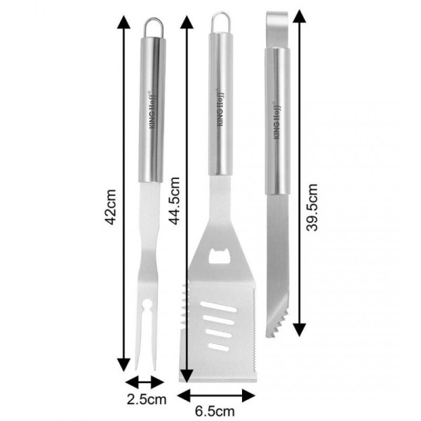 Szczypce do grilla, Kinghoff KH-1919 – zestaw przyborów do grillowania