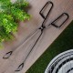 Szczypce do grilla, BBQ 489164, metalowe czarne 31,5 cm — do grillowania