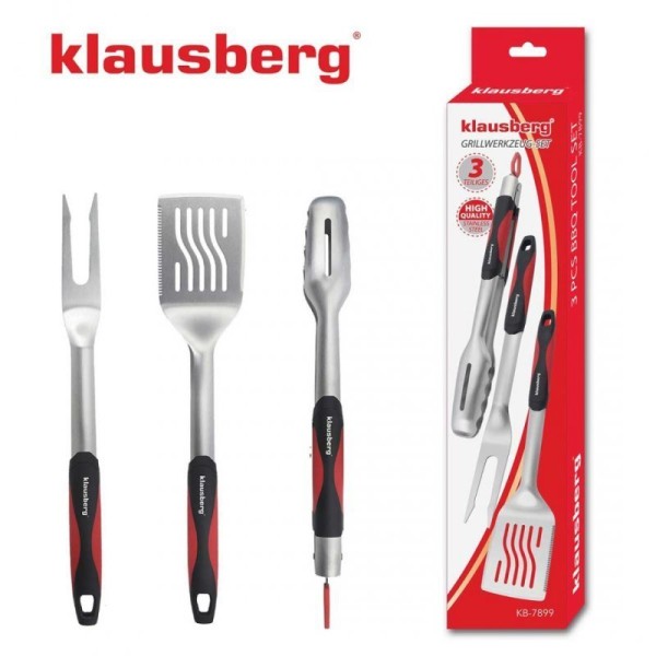 Szczypce do grilla Klausberg KB-7899, zestaw przyborów do grillowania