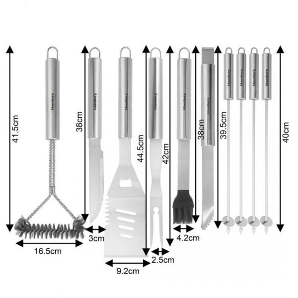 Szczypce do grilla Klausberg KB-7901 — zestaw przyborów w walizce