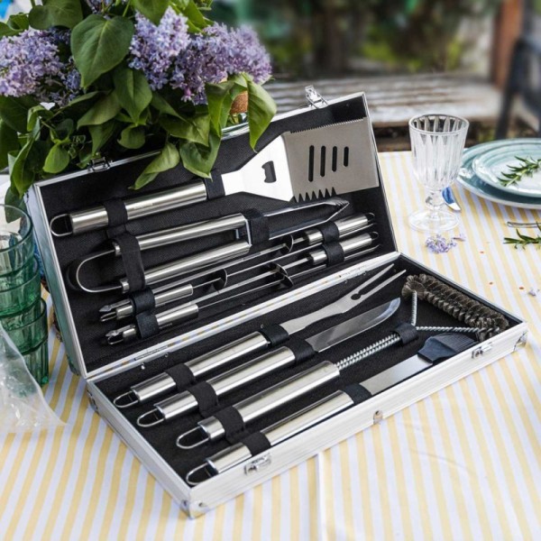 Szczypce do grilla Klausberg KB-7901 — zestaw przyborów w walizce