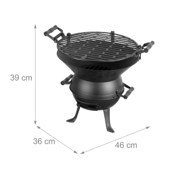 Гриль-мангал, Brunbeste BB-2645, чавунний вугільний — для садового барбекю (решітка/аксесуар)