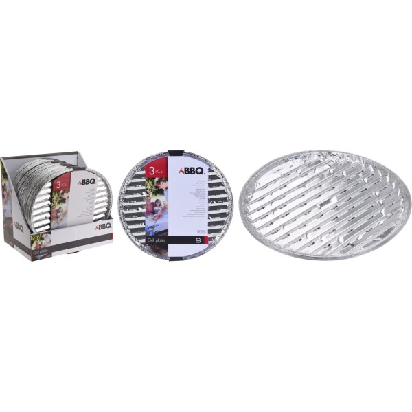 Komplet tacek okrągłych do grilla 35 cm 3 sztuki