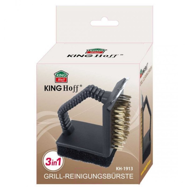 Szczotka do czyszczenia rusztu, Kinghoff KH-1913, 3w1, do grilla