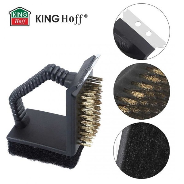 Szczotka do czyszczenia rusztu, Kinghoff KH-1913, 3w1, do grilla