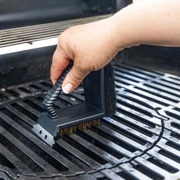 Szczotka do czyszczenia rusztu, Kinghoff KH-1913, 3w1, do grilla
