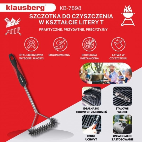 Szczotka do czyszczenia rusztu, Klausberg KB-7898, stalowa, do grilla