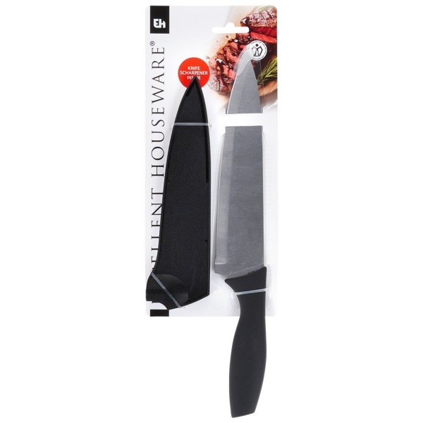 Nóż szefa kuchni EXCELLENT HOUSEWARE 259700, stalowy 19 cm z osłoną