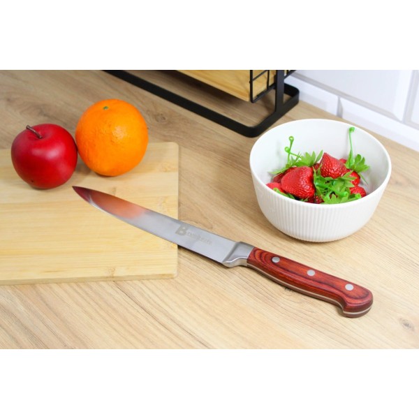Ніж кухонний, BRUNBESTE BB-1555, універсальний для нарізки овочів, сталь, широкий гострий
