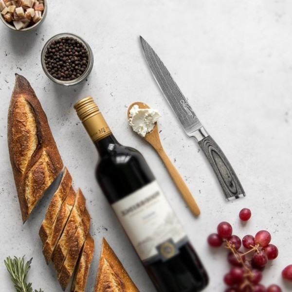 Ніж універсальний, Maestro MR-1483, дамаська сталь 17.5 см — кухонний ніж для нарізання й очищення