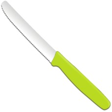 Nóż uniwersalny zielony 112/211 mm z ząbkowanym ostrzem