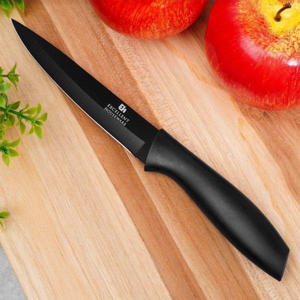 Універсальний кухонний ніж, EXCELLENT ELECTRICS 259733, сталь чорна 23 см (для нарізки)