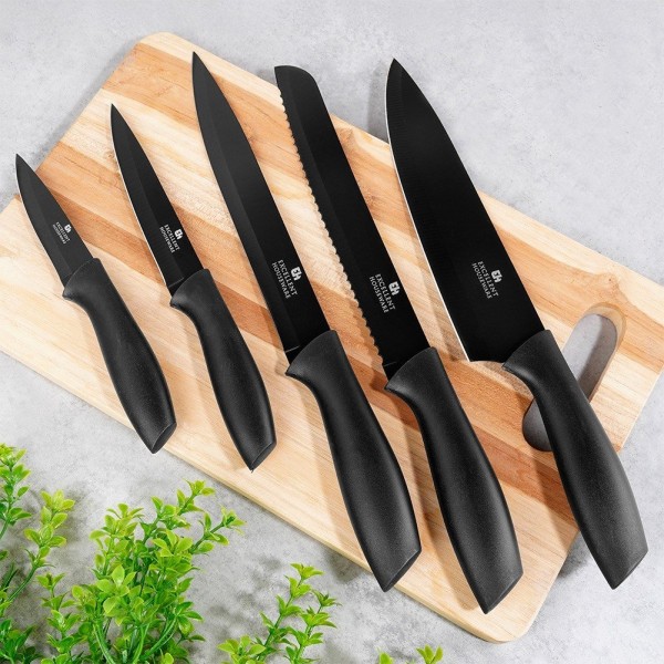 Універсальний кухонний ніж, EXCELLENT ELECTRICS 259733, сталь чорна 23 см (для нарізки)