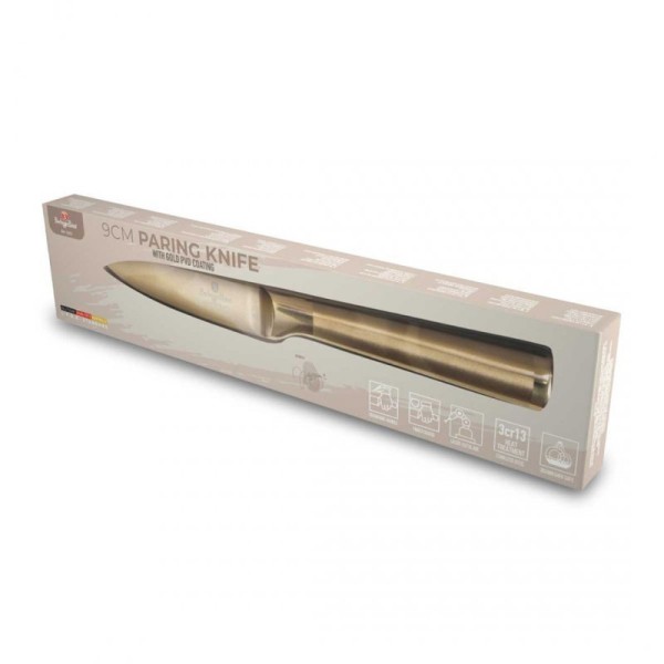 Nóż do obierania, Berlinger Haus BH-2933 Gold, stalowy 9,5 cm (do warzyw)