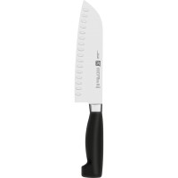 Nóż santoku Zwilling Four Star 18 cm z rowkami do precyzyjnego krojenia