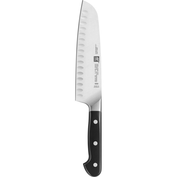 Nóż kuchenny santoku Zwilling Pro 18 cm z rowkami do precyzyjnego krojenia